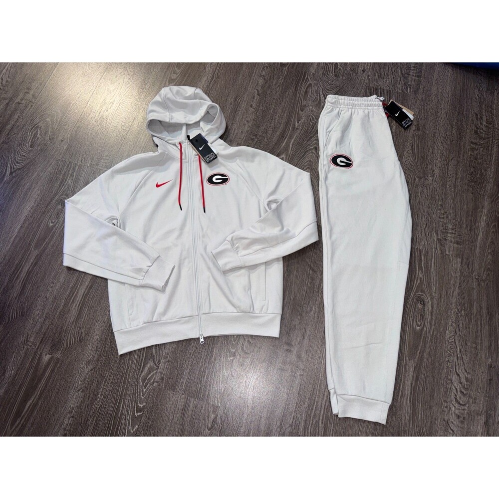 Men M Nike UGA Georgia Bulldogs Football Team Issued PE 2-Piece Set Hoodie Pants